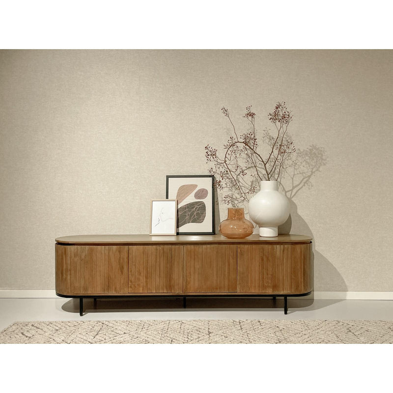 Opbergkast Noor Mangohout Naturel hout 210x43x56 cm-TV-meubels-Livingfurn