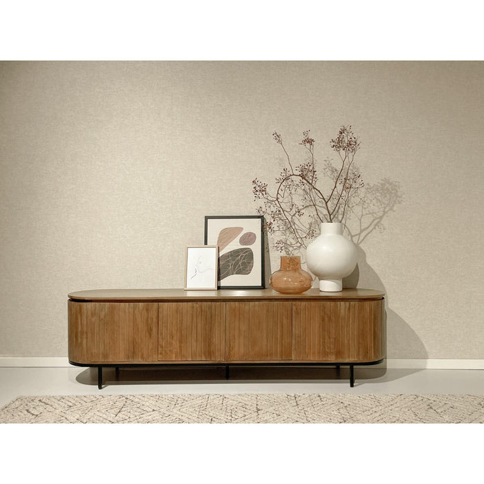 Opbergkast Noor Mangohout Naturel hout 210x43x56 cm-TV-meubels-Livingfurn