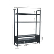 Opbergkast Norris Mangohout Zwart 150x45x200 cm-TV-meubels-Livingfurn