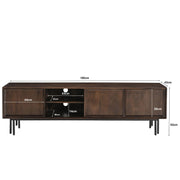 Opbergkast Ravenstein Mangohout Bruin 50x40x180 cm-TV-meubels-Livingfurn