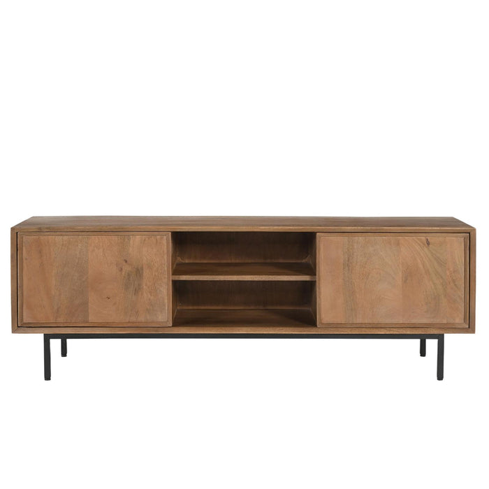 Opbergkast Ravenstein Mangohout Naturel hout 40x50x150 cm-TV-meubels-Livingfurn
