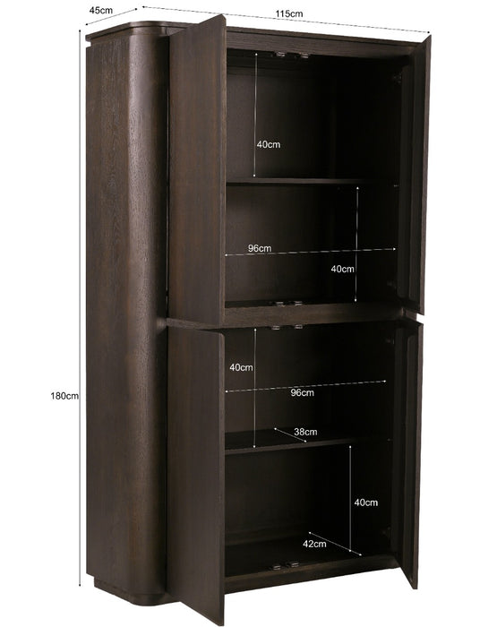 Opbergkast Rivano Eikenhout Fineer Bruin 180cm