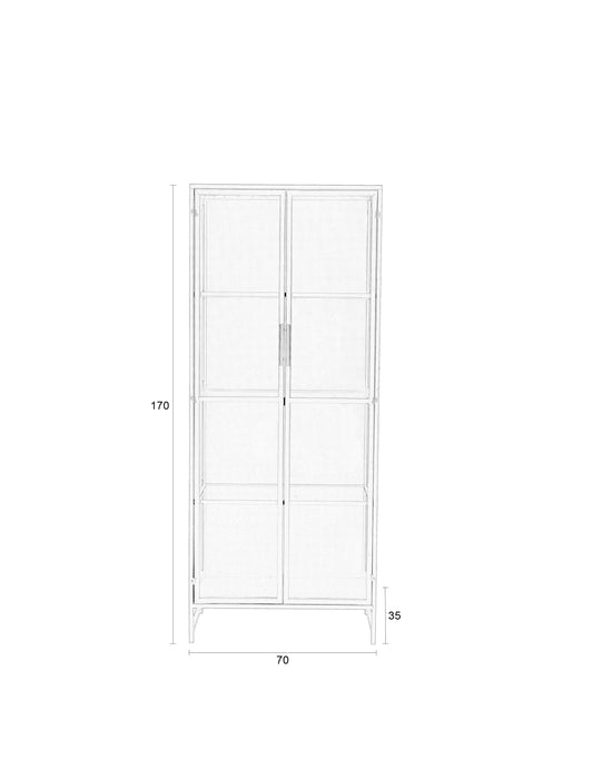 Opbergkast Rob Large Metaal Zwart 35x70 cm-Opbergkasten-Creating Home