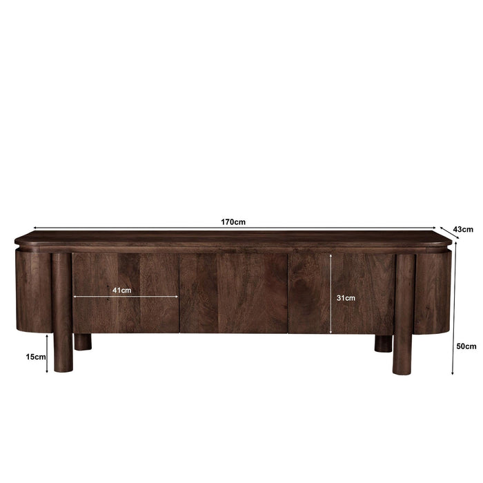 Opbergkast Salano Mangohout Bruin 170x43x50 cm-TV-meubels-Livingfurn