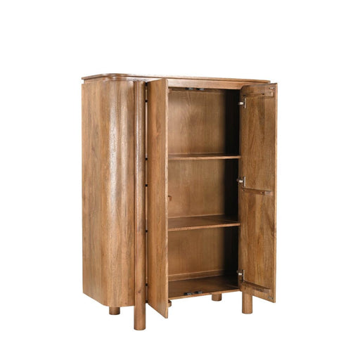 Opbergkast Salano Mangohout Naturel hout 115x43x150 cm-Opbergkasten-Livingfurn