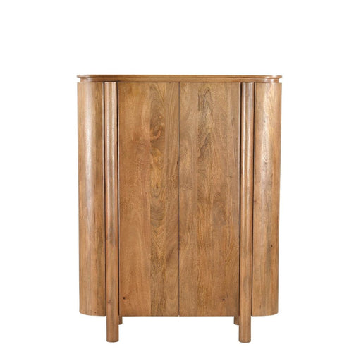 Opbergkast Salano Mangohout Naturel hout 115x43x150 cm-Opbergkasten-Livingfurn