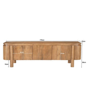Opbergkast Salano Mangohout Naturel hout 170x43x50 cm-TV-meubels-Livingfurn