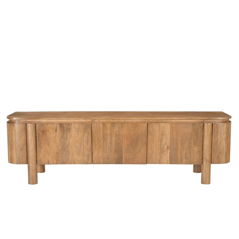 Opbergkast Salano Mangohout Naturel hout 170x43x50 cm-TV-meubels-Livingfurn