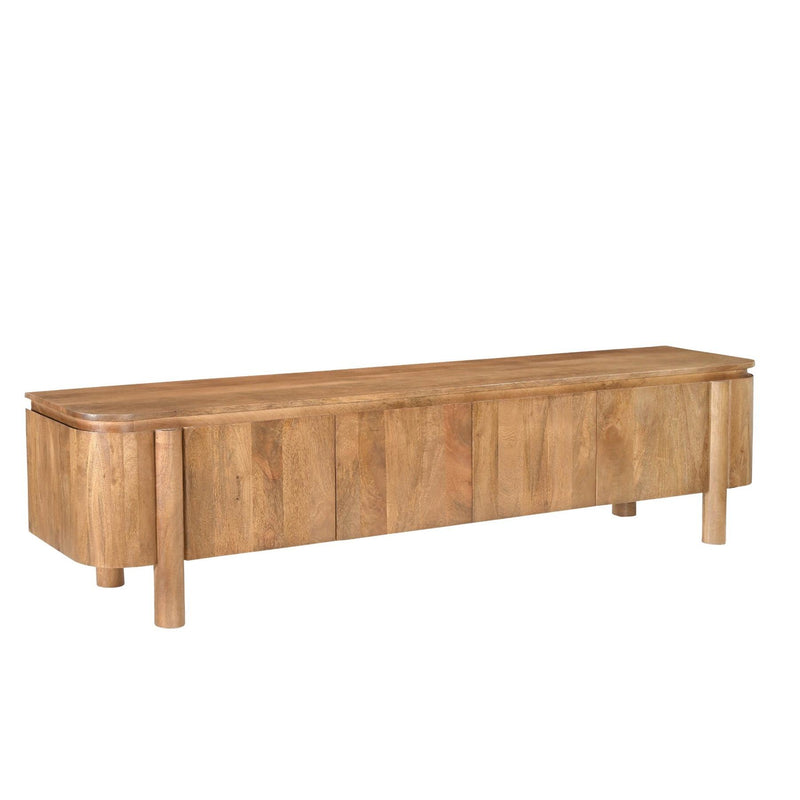 Opbergkast Salano Mangohout Naturel hout 210x43x50 cm-TV-meubels-Livingfurn