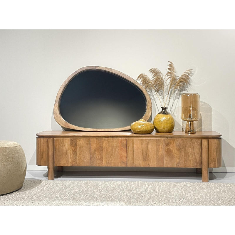 Opbergkast Salano Mangohout Naturel hout 210x43x50 cm-TV-meubels-Livingfurn