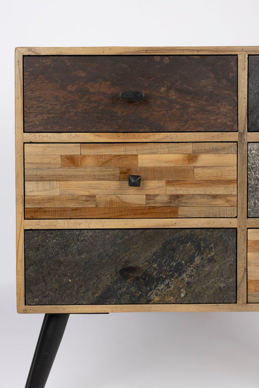 Opbergkast San Teak, Metaal Bruin 31x90 cm-Opbergkasten-Creating Home