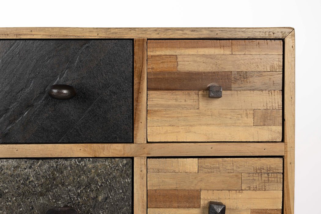 Opbergkast San Teak, Metaal Bruin 31x90 cm-Opbergkasten-Creating Home