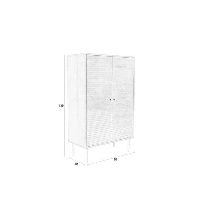 Opbergkast Stripes MDF, Metaal Bruin 40x80 cm-Opbergkasten-Creating Home