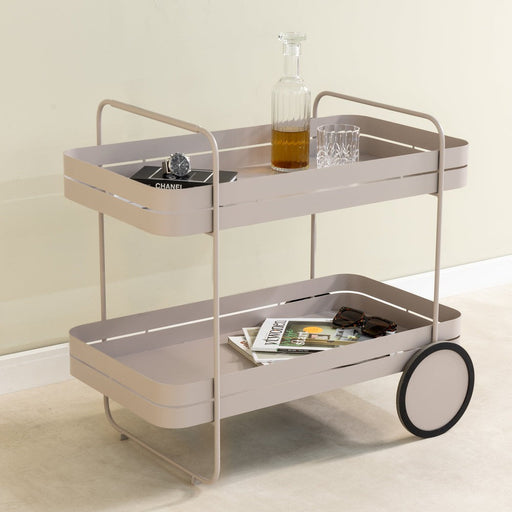 Opbergkast Trolly GIN & TROLLEY Staal Silky Taupe 42x74x69.3cm-Opbergkasten-Spinder