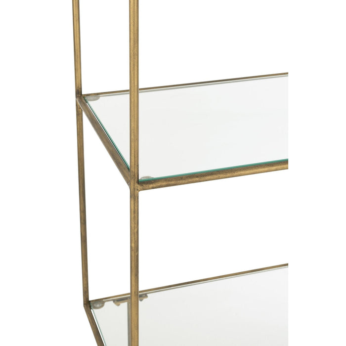 Opbergkast Vakkenkast Goud Glas 40x100 cm-Opbergkasten-J-Line