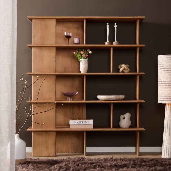 Opbergkast Vakkenkast Lina Naturel Mangohout 150x40 cm-Opbergkasten-Starfurn