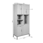 Opbergkast Vakkenkast Madison Bruin 90 cm 90x45x200 cm-Opbergkasten-Starfurn