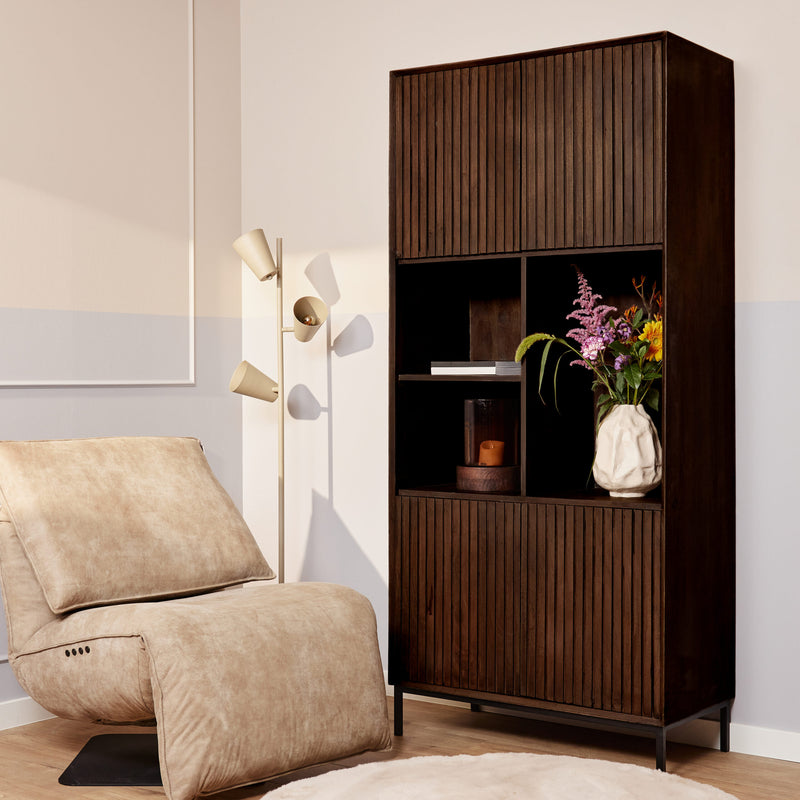 Opbergkast Vakkenkast Madison Bruin 90 cm 90x45x200 cm-Opbergkasten-Starfurn