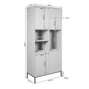 Opbergkast Vakkenkast Madison Naturel 90 cm 90x45x200 cm-Opbergkasten-Starfurn