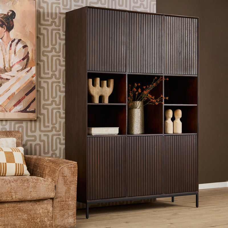 Opbergkast Vakkenkast Madison XL Bruin 135 cm 135x45x200 cm-Opbergkasten-Starfurn