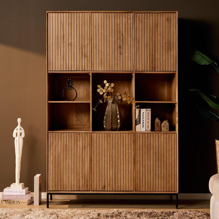 Opbergkast Vakkenkast Madison XL Naturel 135 cm 135x45x200 cm-Opbergkasten-Starfurn
