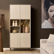 Opbergkast Vakkenkast Madison Zand 90 cm 90x45x200 cm-Opbergkasten-Starfurn