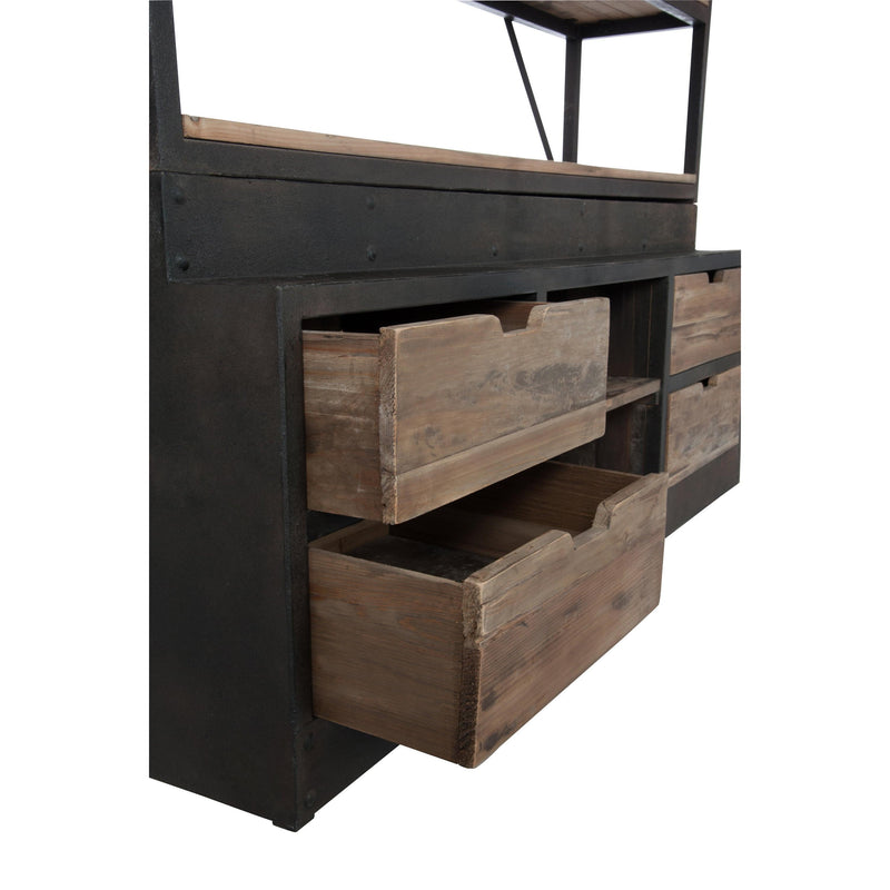 Opbergkast Vakkenkast Naturel Ijzer 45x160 cm-Opbergkasten-J-Line