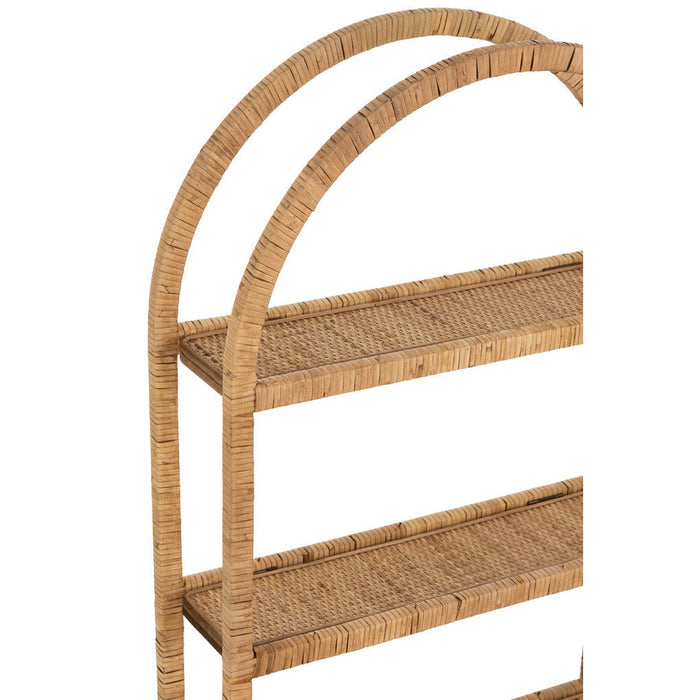 Opbergkast Vakkenkast Naturel Metaal Ovaal 20x56 cm-Opbergkasten-J-Line