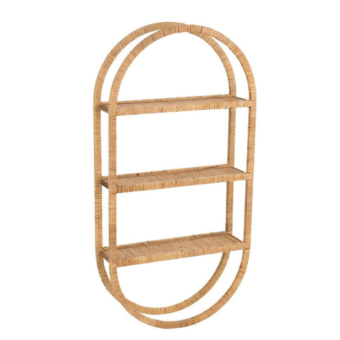 Opbergkast Vakkenkast Naturel Metaal Ovaal 20x56 cm-Opbergkasten-J-Line