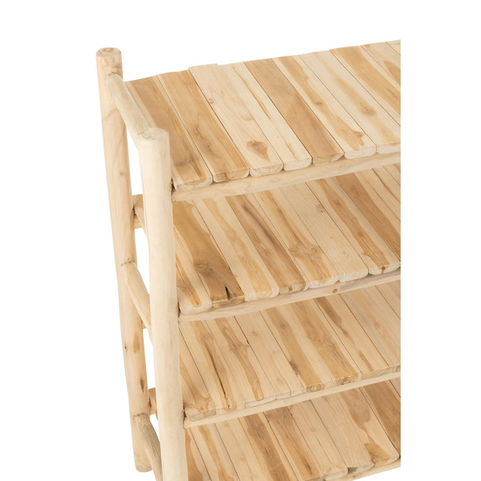 Opbergkast Vakkenkast Naturel Teakhout 40x140 cm-Opbergkasten-J-Line
