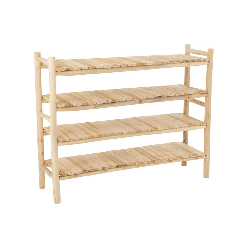Opbergkast Vakkenkast Naturel Teakhout 40x140 cm-Opbergkasten-J-Line