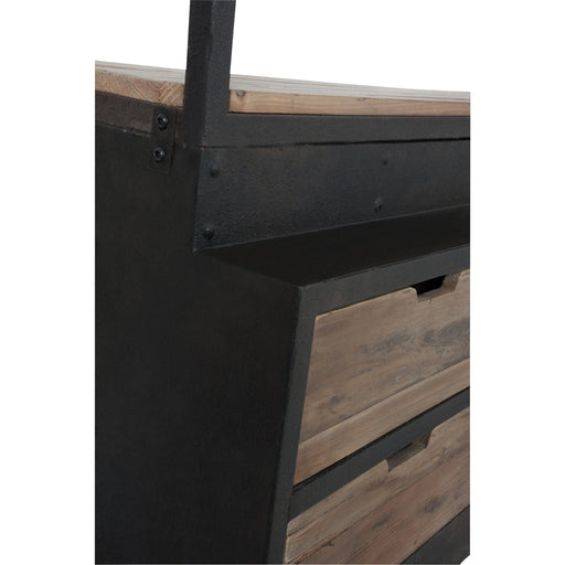Opbergkast Vakkenkast Naturel ijzer 45x160 cm-Opbergkasten-J-Line