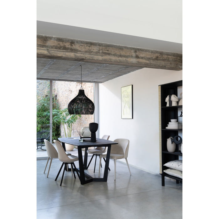Opbergkast Vakkenkast Zwart Bayur hout 40x100 cm-Opbergkasten-J-Line