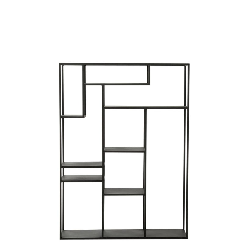 Opbergkast Vakkenkast Zwart Ijzer 25x110 cm-Opbergkasten-J-Line