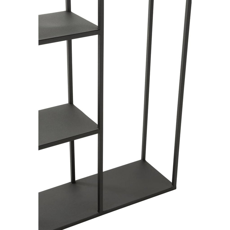 Opbergkast Vakkenkast Zwart Ijzer 25x110 cm-Opbergkasten-J-Line