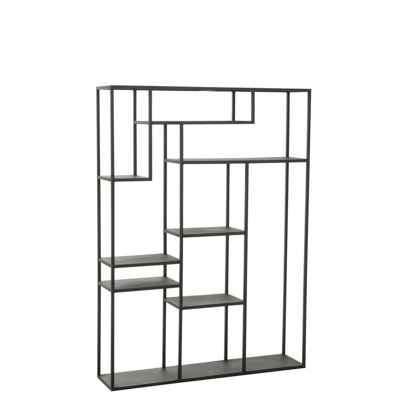 Opbergkast Vakkenkast Zwart Ijzer 25x110 cm-Opbergkasten-J-Line