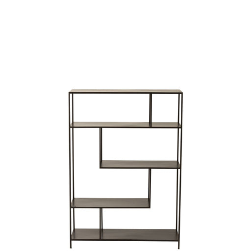Opbergkast Vakkenkast Zwart Metaal 26x85 cm-Opbergkasten-J-Line