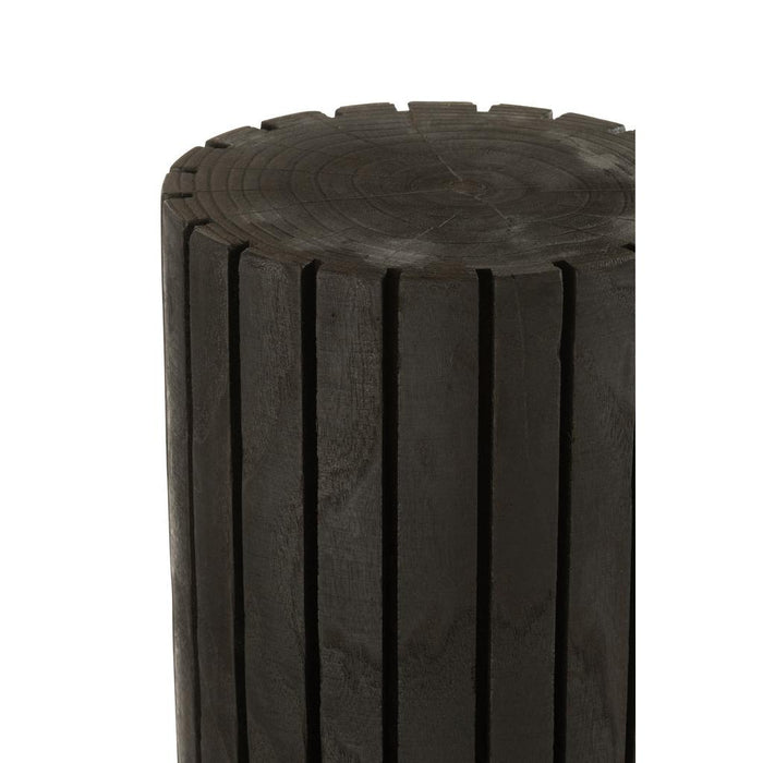Opbergkast Vakkenkast Zwart Paulownia hout 24 cm 24x24x75 cm-Opbergkasten-J-Line