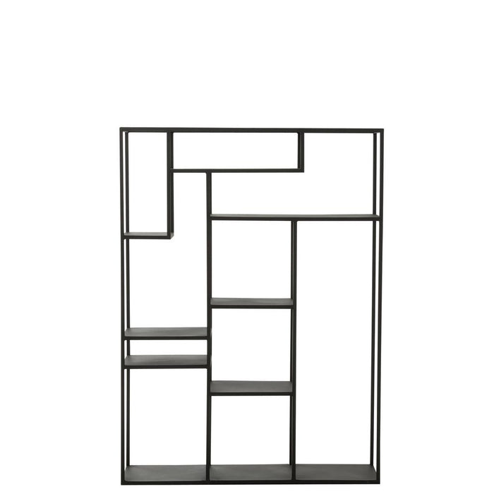 Opbergkast Vakkenkast Zwart ijzer 25x110 cm-Opbergkasten-J-Line