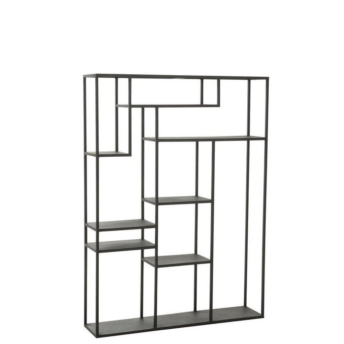 Opbergkast Vakkenkast Zwart ijzer 25x110 cm-Opbergkasten-J-Line