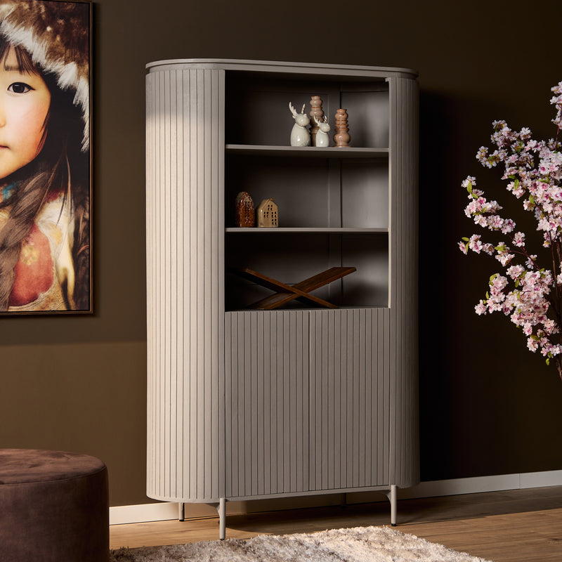 Opbergkast Wandkast Solana 115 cm Taupe 115x45x180 cm-Opbergkasten-Starfurn