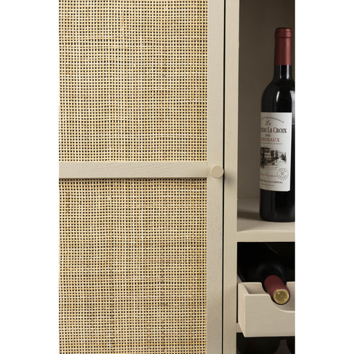 Opbergkast Wijnkast Amaya Low MDF, Metaal Beige 38x90 cm-Wijnkasten-Creating Home