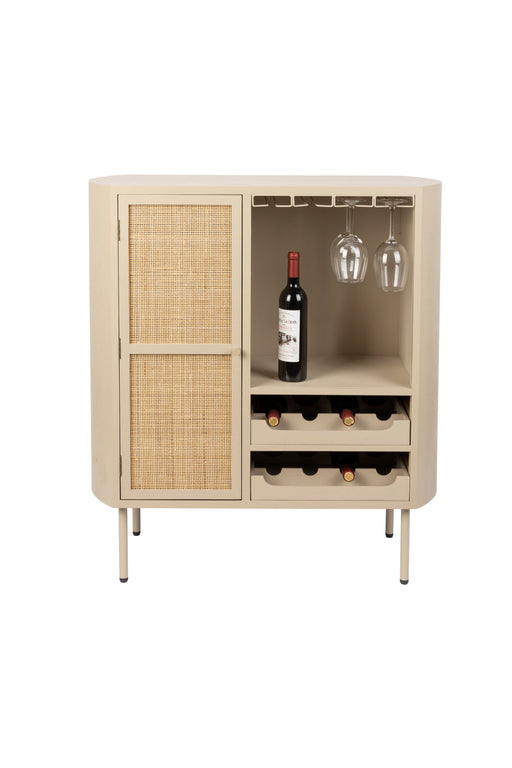 Opbergkast Wijnkast Amaya Low MDF, Metaal Beige 38x90 cm-Wijnkasten-Creating Home