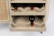 Opbergkast Wijnkast Amaya Low MDF, Metaal Beige 38x90 cm-Wijnkasten-Creating Home
