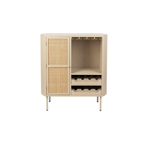 Opbergkast Wijnkast Amaya Low MDF, Metaal Beige 38x90 cm-Wijnkasten-Creating Home