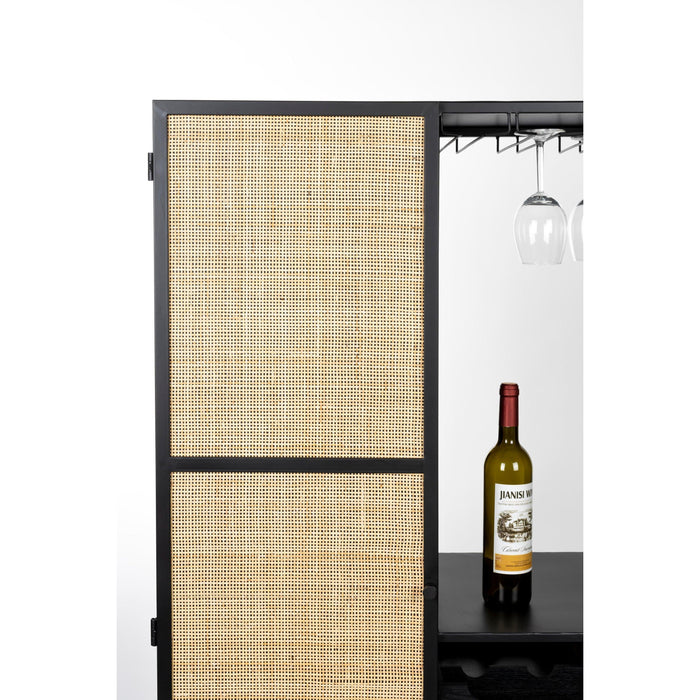 Opbergkast Wijnkast Guuji High MDF Zwart 80x38 cm