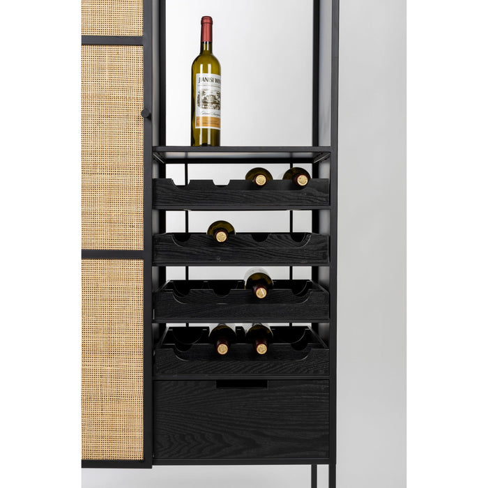 Opbergkast Wijnkast Guuji High MDF Zwart 80x38 cm