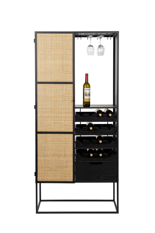 Opbergkast Wijnkast Guuji High MDF Zwart 80x38 cm-Wijnkasten-Creating Home