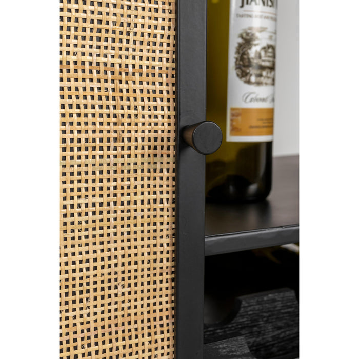 Opbergkast Wijnkast Guuji High MDF Zwart 80x38 cm-Wijnkasten-Creating Home