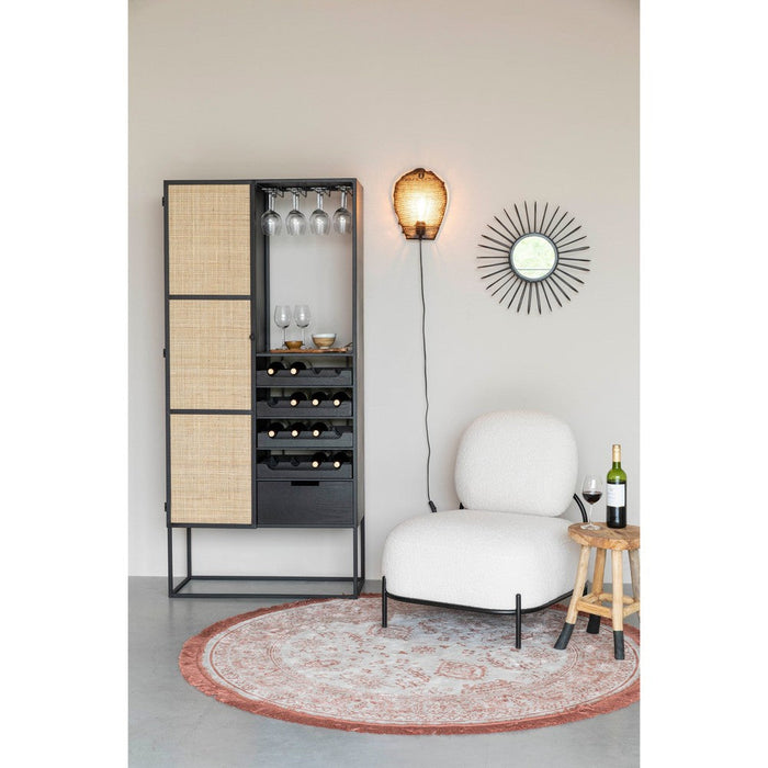 Opbergkast Wijnkast Guuji High MDF Zwart 80x38 cm-Opbergkasten-Creating Home